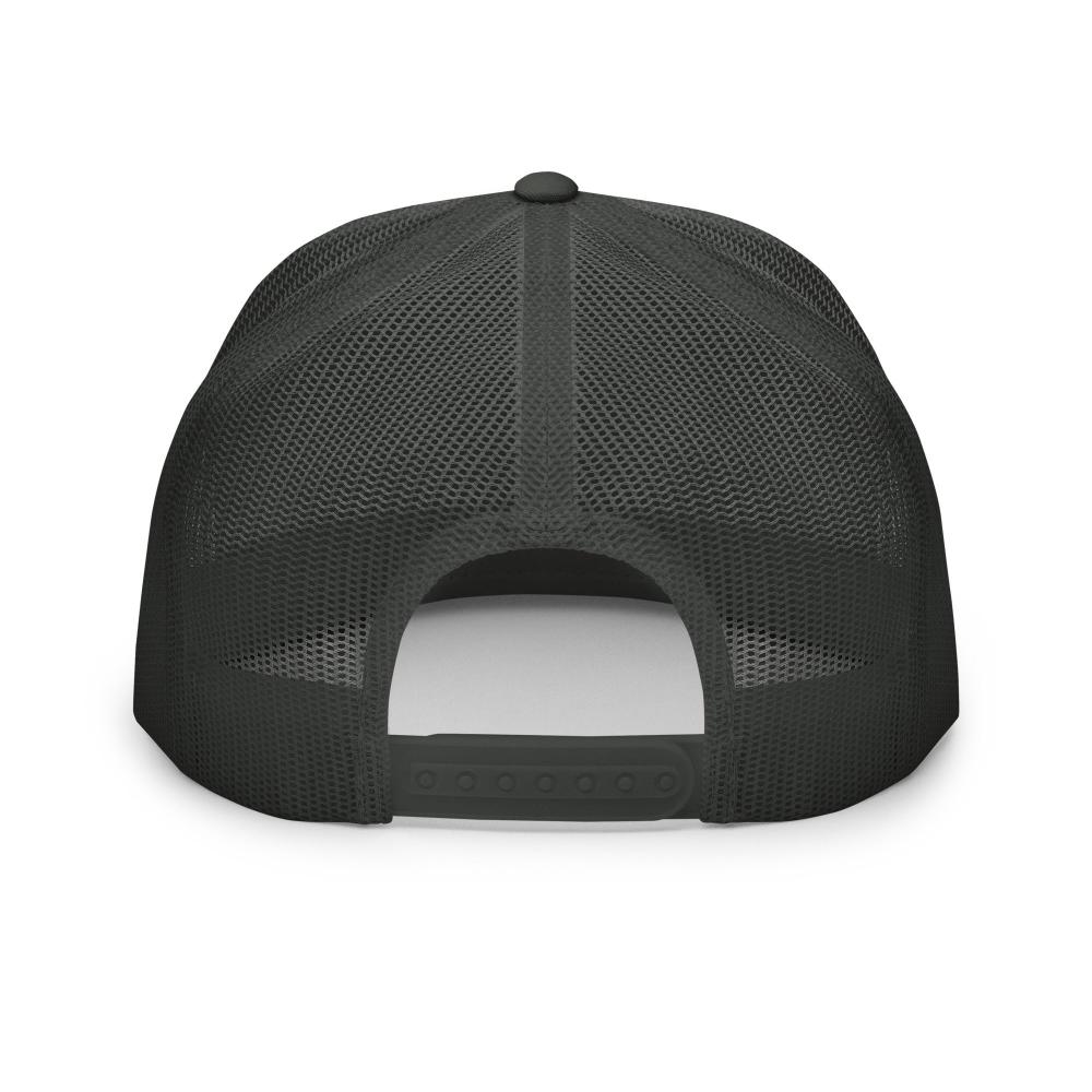 Aries Zodiac Embroidered Flat Bill Trucker Hat - Charcoal Color - https://ascensionemporium.net